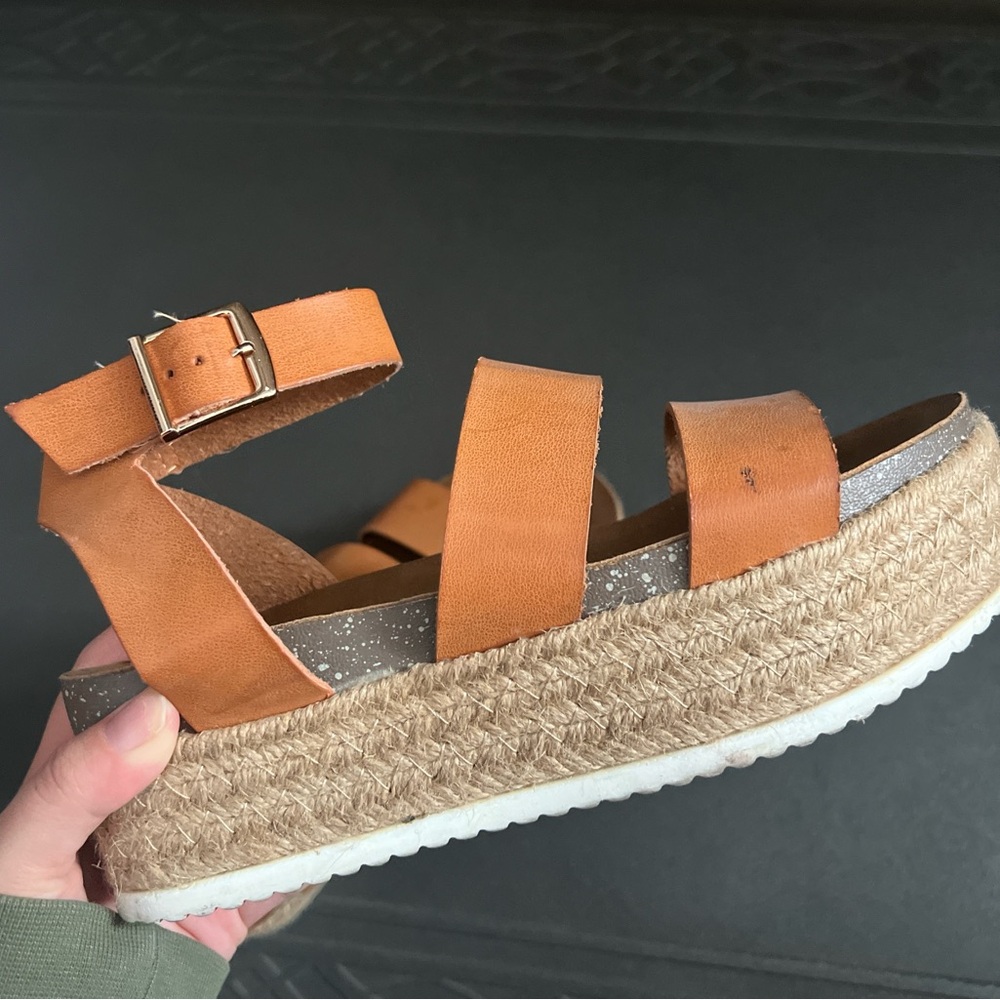 Women’s Platform Espadrille Sandals in Tan - Size 6W/36EU